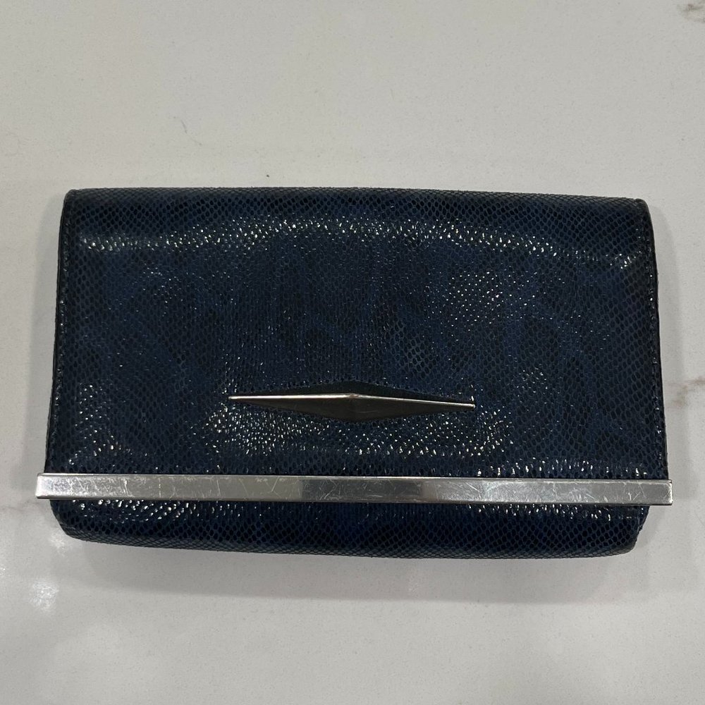 Michelle Fantaci for Lauren Merkin Metallic Snakeskin Clutch (made in USA)